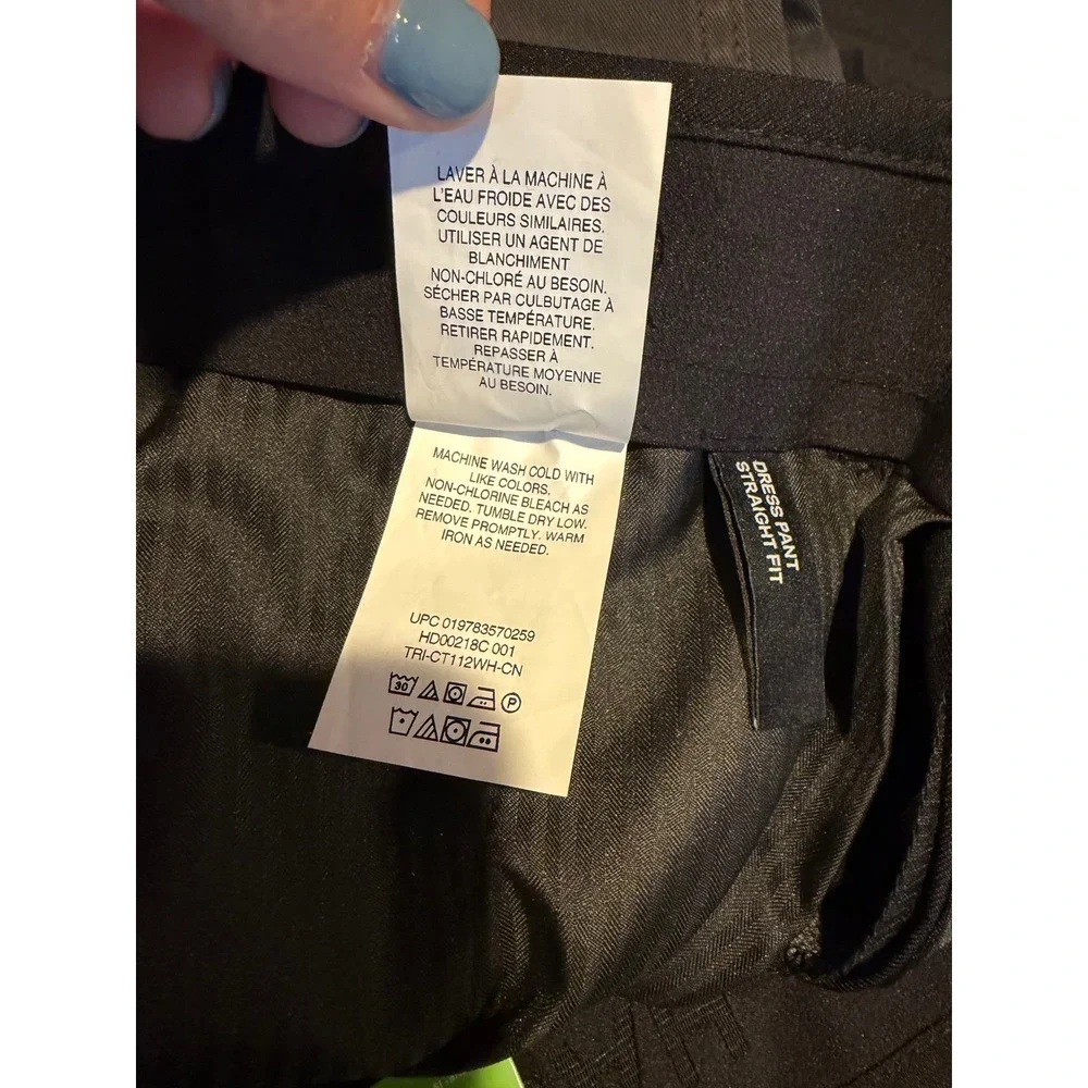 NWT Haggar Mens Black Straight Fit Dress Pants Super Flex Waist 32x29 Classic